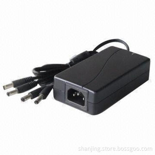 Laptop DC Adapter, 60W, 12V, 5A, 4-way Switching Power Supply for CCTV Monitor